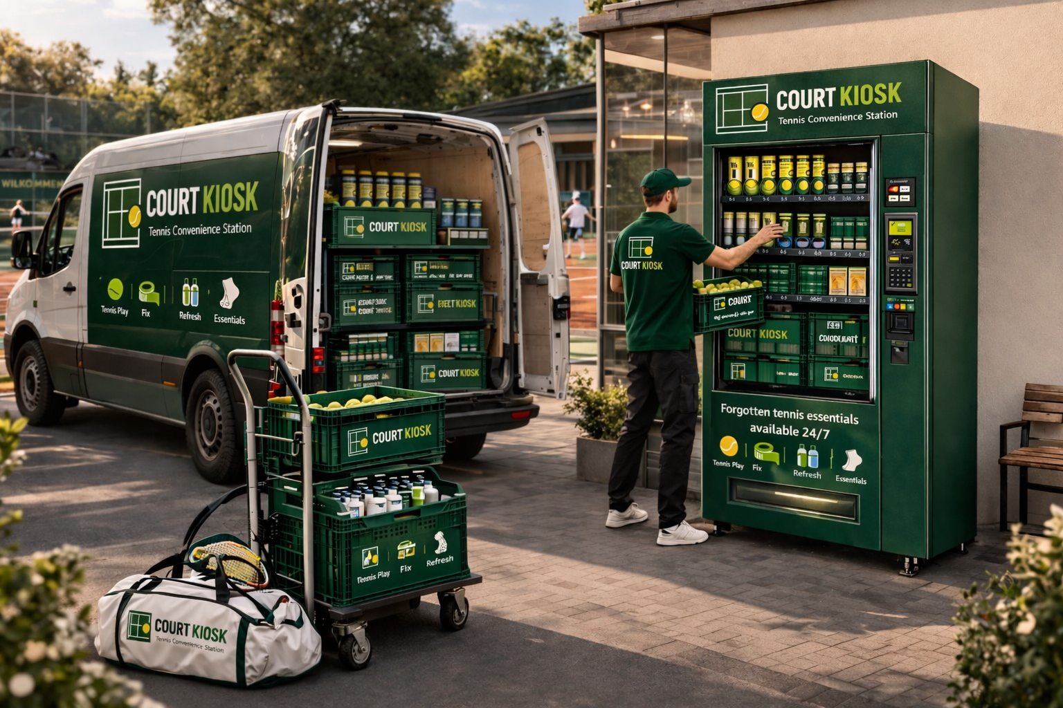 CourtKiosk service and restocking